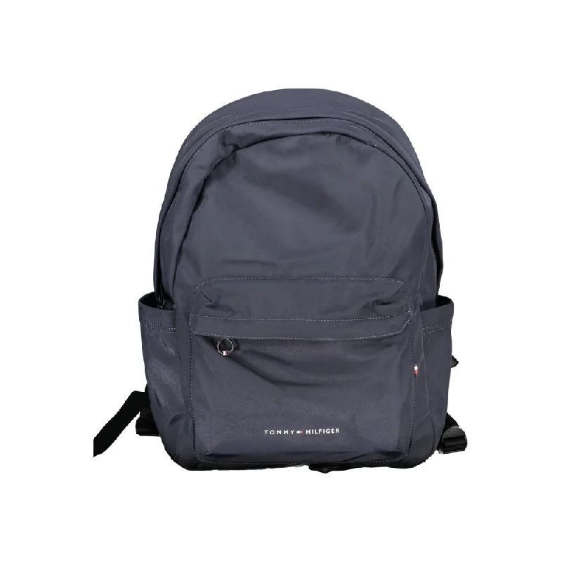 Tommy Hilfiger Blue Polyester Backpack Iconic Handbags At Unbeatable Prices