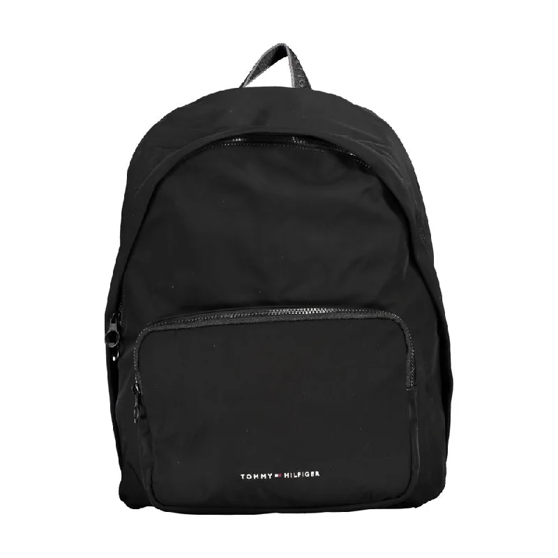 Tommy Hilfiger Chic Urban Black Backpack with Laptop Compartment Premium Quality Bags, Budget Prices