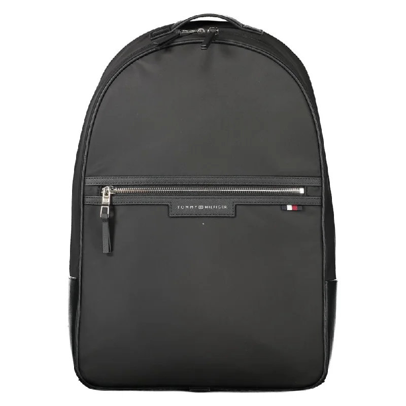 Tommy Hilfiger Black Polyester Men Backpack Stylish Totes With Special Discounts