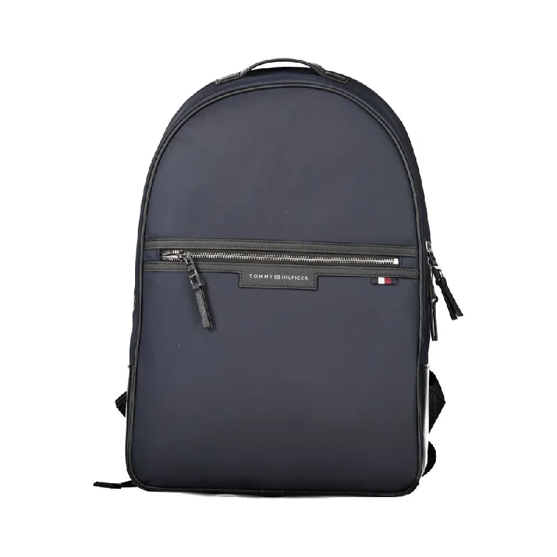 Tommy Hilfiger Blue Polyester Men Backpack Flash Sale On Designer Bags
