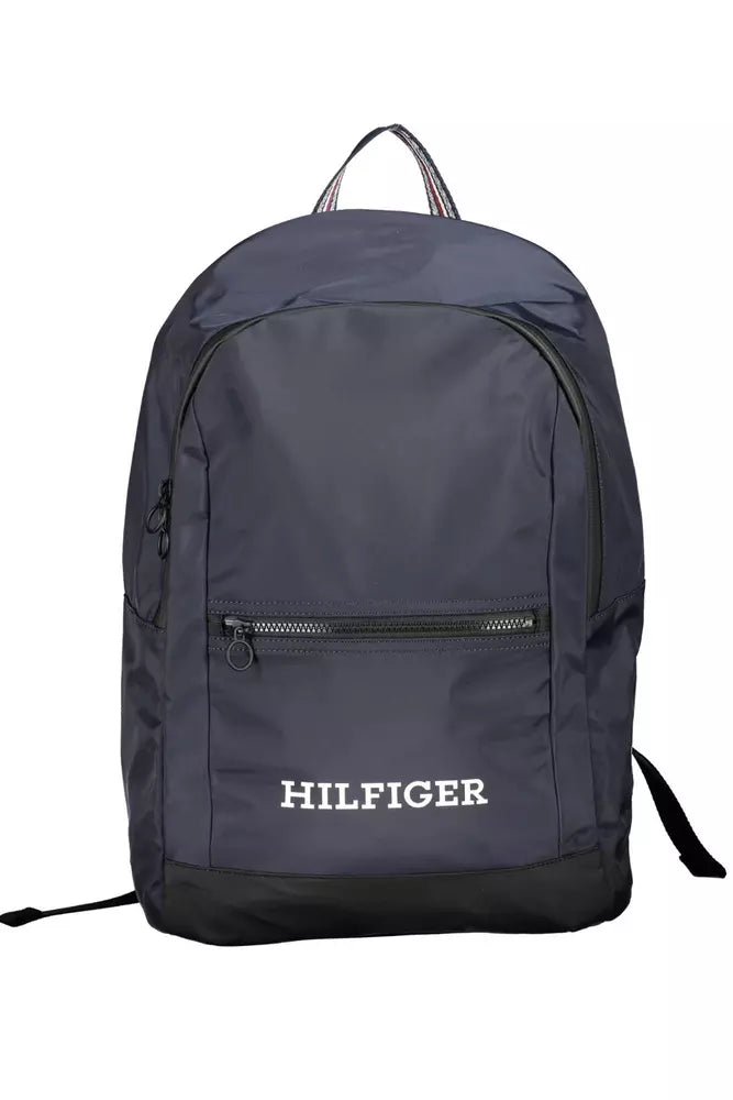 Tommy Hilfiger Blue Polyester Men Backpack Statement Bags With Exclusive Savings