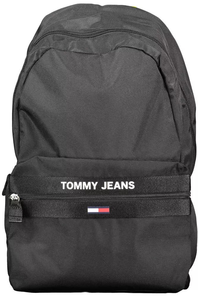 Tommy Hilfiger Black Polyester Men Backpack Carry Elegance For Less