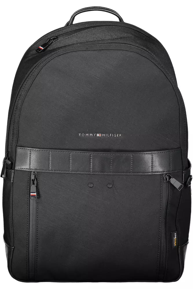 Tommy Hilfiger Black Nylon Men Backpack Iconic Handbags At Budget-Friendly Prices