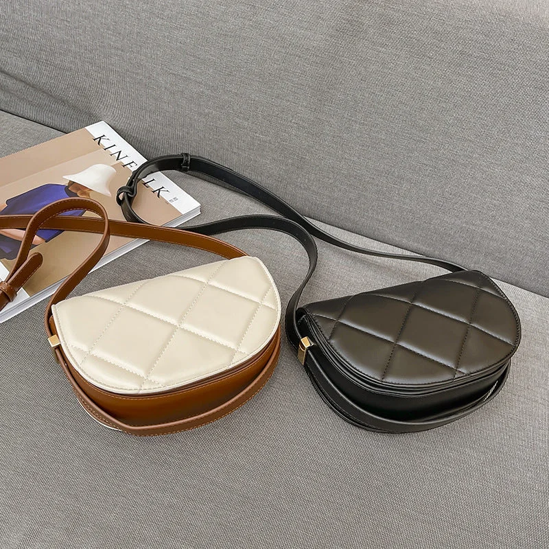 Women's Bag 2022 New Niche Design Rhombus Shoulder Mesengers Bag Small Fresh Versatile Semi -Circular Saddle Bag Luxury Meets Affordability – Shop Stunning Bags Now Women's Bag 2022 New Niche Design Rhombus Shoulder Mesengers Bag Small Fresh Versatile Semi -Circular Saddle Bag Luxury Meets Affordability – Shop Stunning Bags Now