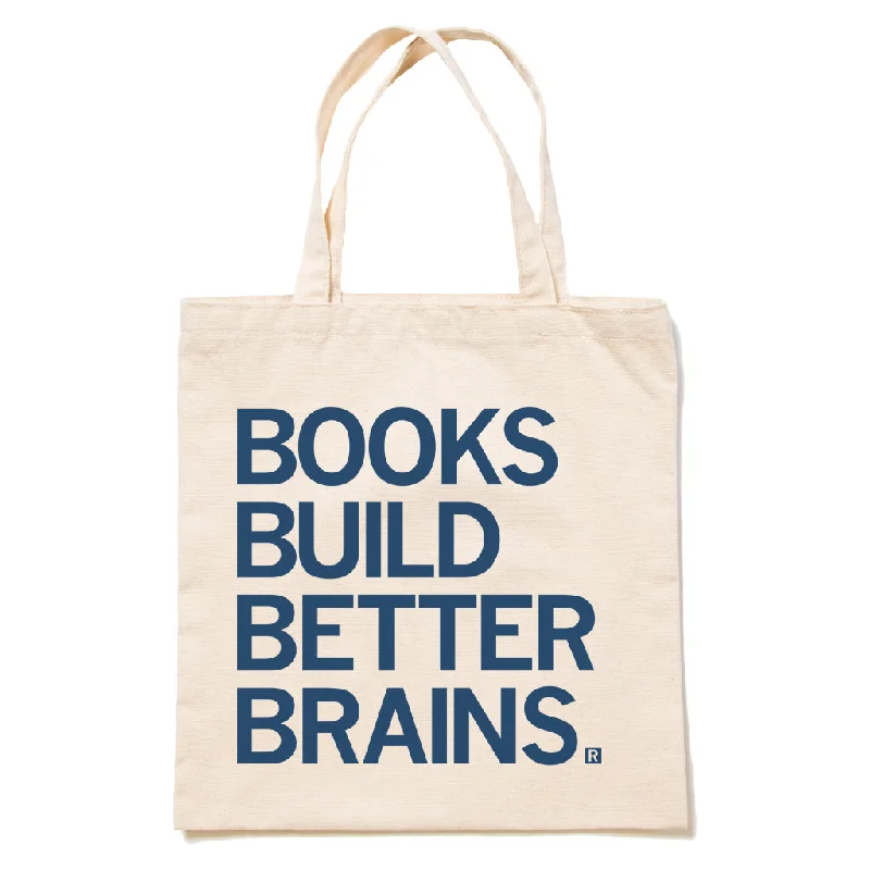 Books Build Better Brains Tote Bag Premium Handbags At Budget-Friendly Prices