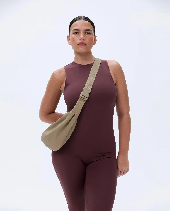 Branded Strap Crossbody Bag - Sand Carry Elegance For Less
