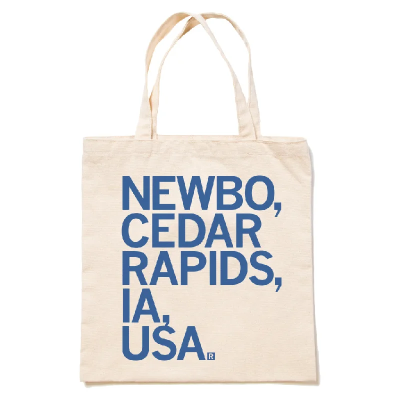 Cedar Rapids Newbo Market Text Tote Bag Shop Timeless And Trendy Bags At Limited-Time Discounts