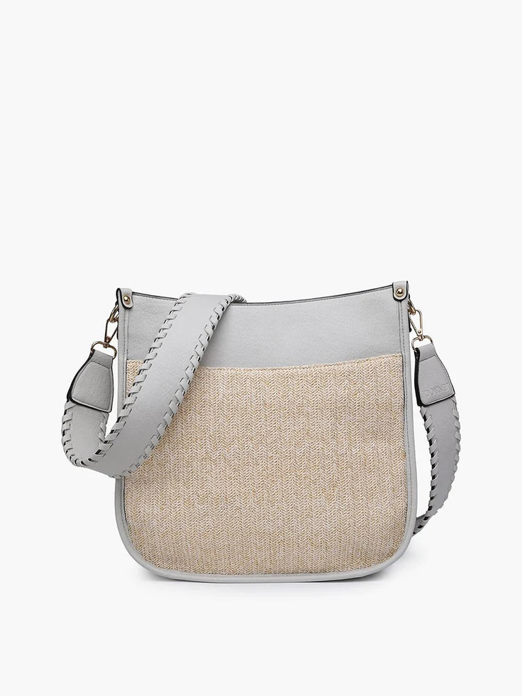 Chloe Straw Crossbody Bag (Pale Grey) Classic Totes At Unbeatable Deals