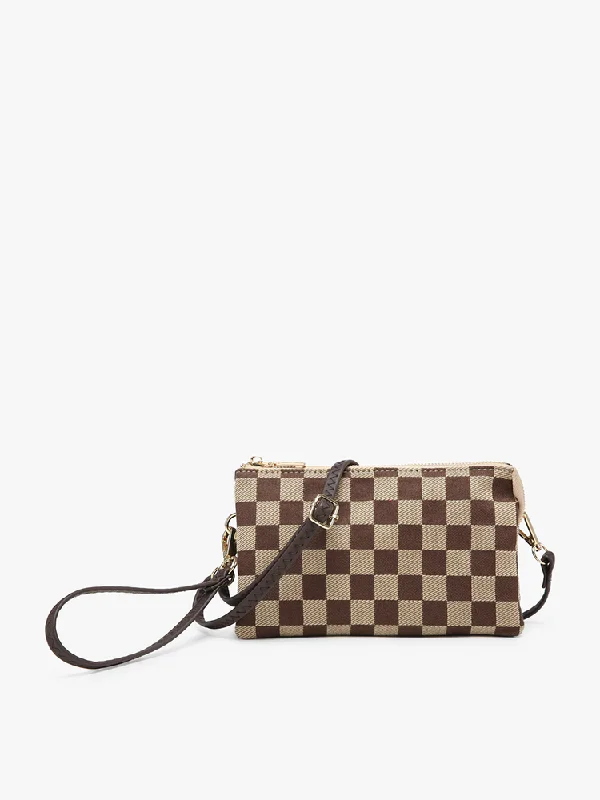 Riley Checkered Crossbody (Brown/Tan) Stylish Totes With Special Discounts