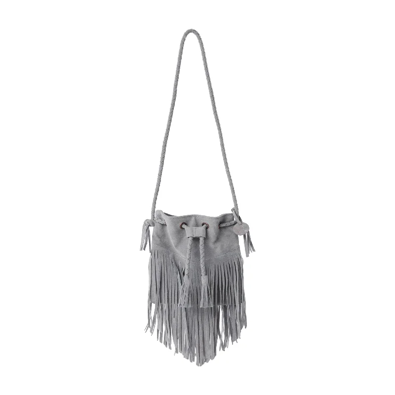 Fringe Crossbody Purse - Dusty Blue Premium Bags At Special Prices