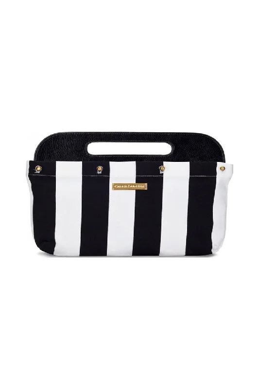 Black & White Striped Clutch Cover Luxury Totes, Affordable Prices