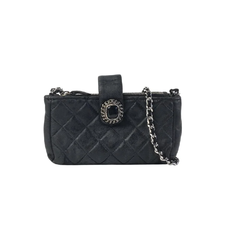 Chanel Mini Clutch On Chain Black Lambskin Premium Bags At Special Prices