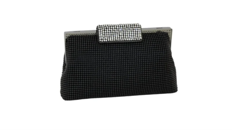 Crystal Clasp Clutch In Black Designer Bags, Low Prices