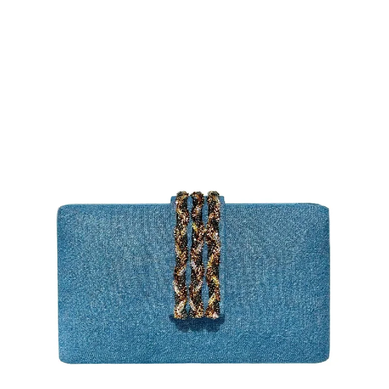 Denim Braided Fringe Clutch Everyday Bags, Budget-Friendly