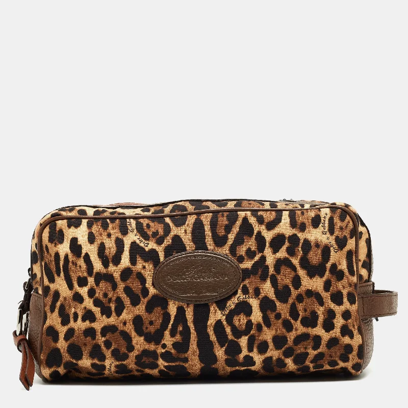 Dolce & Gabbana Leopard Print Fabric And Leather Cosmetic Pouch Trendy Purses With Limited-Time Offers Dolce & Gabbana Leopard Print Fabric And Leather Cosmetic Pouch Trendy Purses With Limited-Time Offers