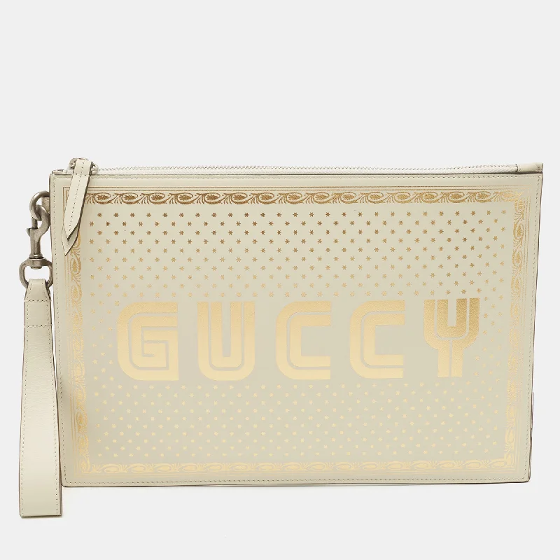 Gucci Off White/gold Leather Guccy Zip Wristlet Pouch Huge Handbag Markdowns – Update Your Collection Now Gucci Off White/gold Leather Guccy Zip Wristlet Pouch Huge Handbag Markdowns – Update Your Collection Now