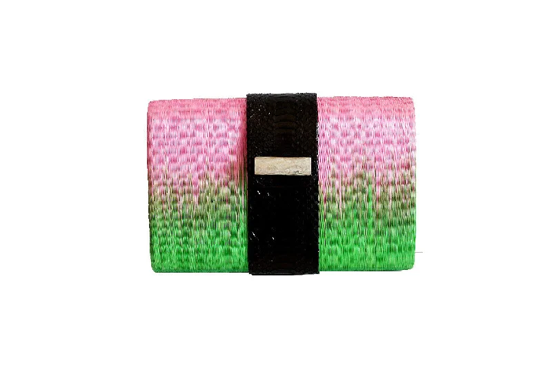 Rose Pink & Green Habi