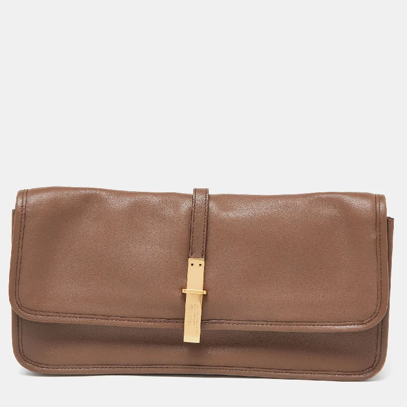 Marc By Marc Jacobs  Leather Metal Flap Clutch Stylish Totes, Special Discounts