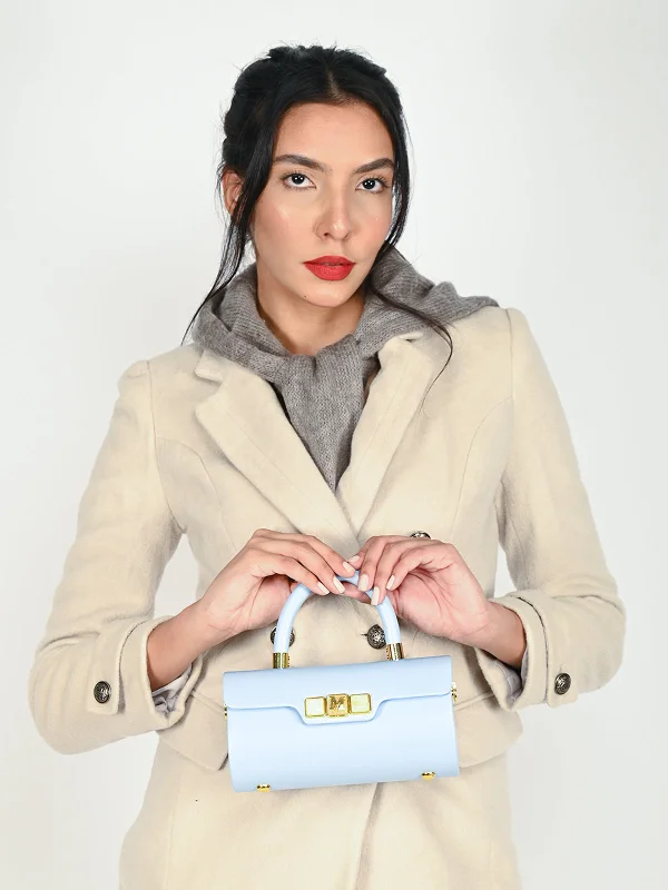Odette Blue Structrued Clutch Bag For Women Iconic Handbags At Unbeatable Prices