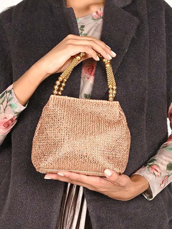 Odette Bronze Textured Party Clutch For Women Designer Bags At Lower Prices
