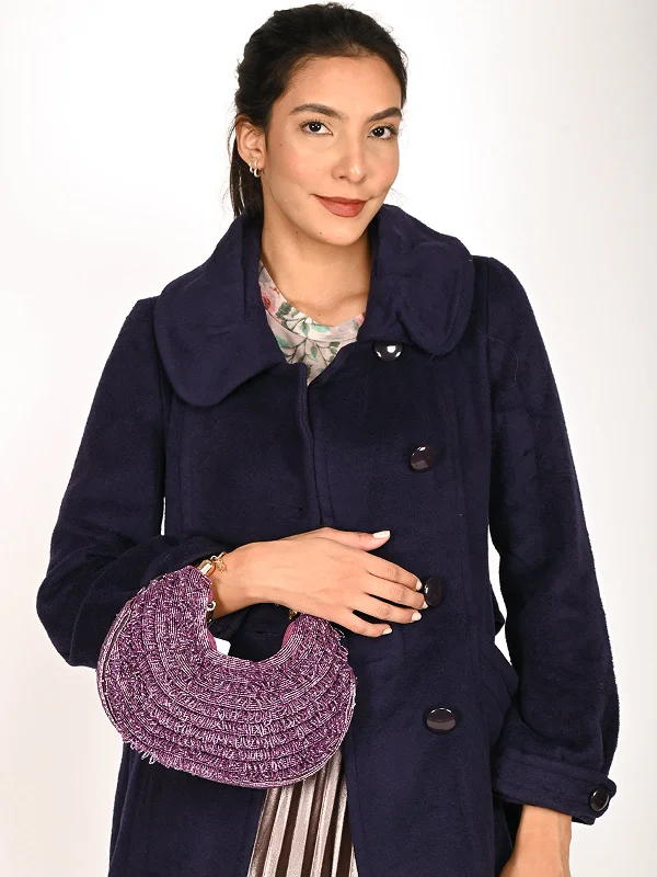 Odette Purple Tasseled Moon Clutch For Women Iconic Handbags At Budget-Friendly Prices Odette Purple Tasseled Moon Clutch For Women Iconic Handbags At Budget-Friendly Prices