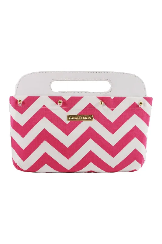 Pink & White Chevron Clutch Cover Premium Quality Bags, Budget Prices