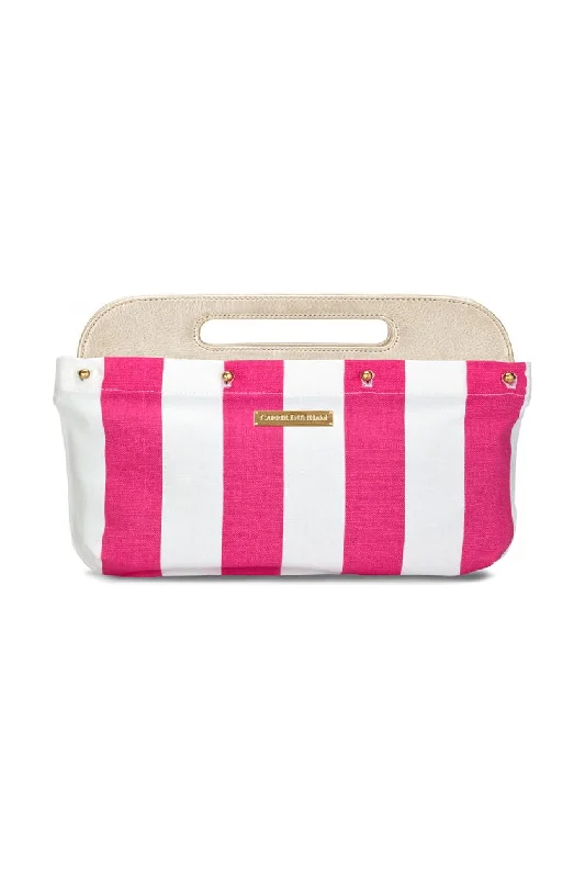 Pink & White Striped Clutch Cover Elegant Bags With Limited Stock Available