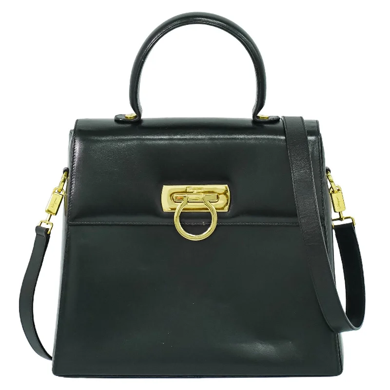 Salvatore Ferragamo Gancini Leather Handbag (Pre-Owned) The Handbag Sale You've Been Waiting For Salvatore Ferragamo Gancini Leather Handbag (Pre-Owned) The Handbag Sale You've Been Waiting For