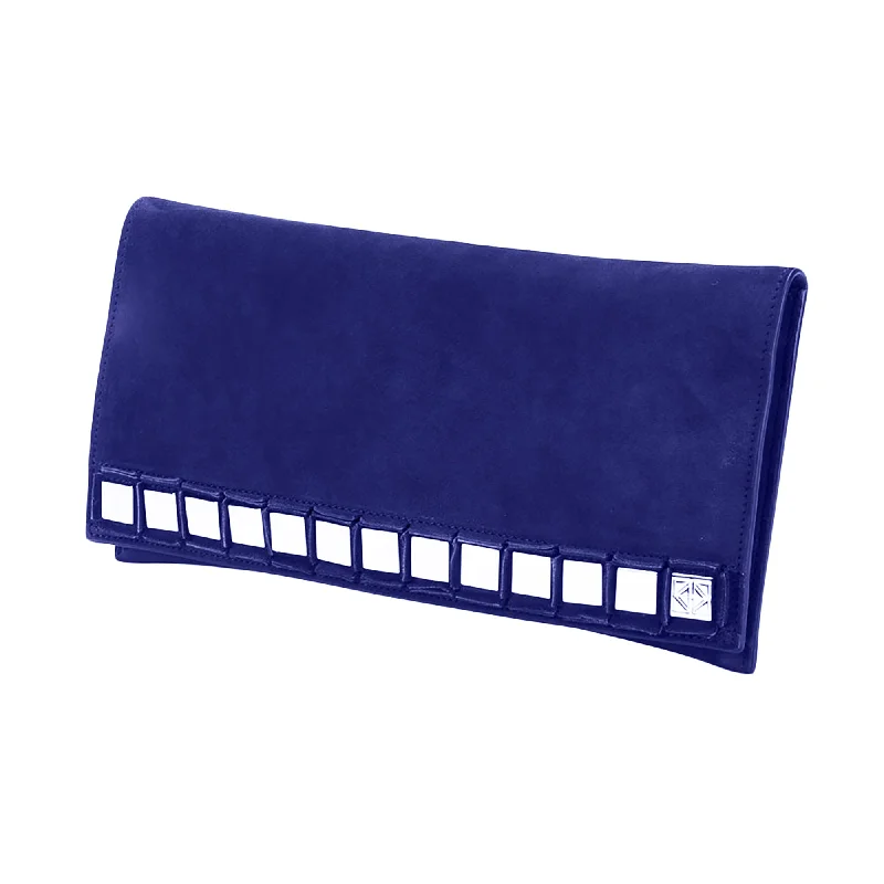 Tomasini Suede Mirror Embellished Clutch, Blue Fashion-Forward Bags At Exclusive Promotional Prices Tomasini Suede Mirror Embellished Clutch, Blue Fashion-Forward Bags At Exclusive Promotional Prices