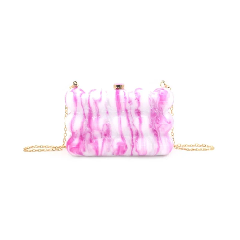 Women's Acrylic Clutch In Fuchsia High-Fashion Handbags At Reduced Costs