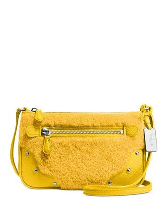 Elegant Bags For Formal Events And Luxury Occasions Coach Small Rhyder Pochette in Shearling Iconic Handbags At Budget-Friendly Prices