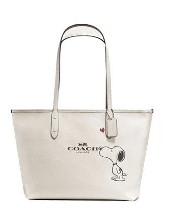 Luxury Bags For Working Professionals Coach X Peanuts Snoopy City Zip Tote Fashion-Forward Bags At Limited-Time Offers