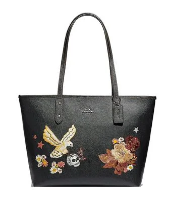 Retro Style Promotions Coach City Zip Tote With Tattoo Embroidery Iconic Handbags At Budget-Friendly Prices Retro Style Promotions Coach City Zip Tote With Tattoo Embroidery Iconic Handbags At Budget-Friendly Prices