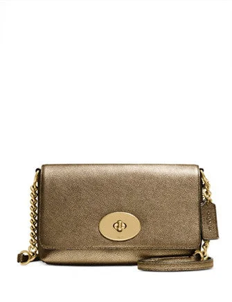 Urban Bags For City Life And Streetwear Fashion Coach Crosstown Crossbody In Metallic Pebble Leather Premium Quality Bags At Affordable Prices