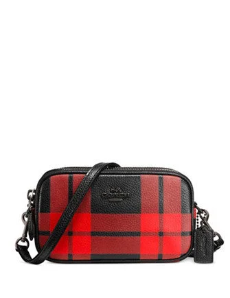 Rustic Bags For Outdoor And Nature-Inspired Looks Coach Crossbody Pouch in Plaid Print Leather The Perfect Bag Sale For A Seasonal Refresh