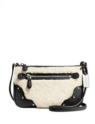 Glamorous Bags For Evening Events And Parties Coach Small Rhyder Pochette in Shearling Exclusive Discounts On Stylish Handbags