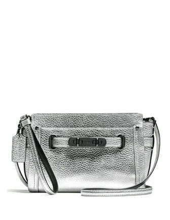 Weekend Exclusive Coach Swagger Wristlet Crossbody in Pebble Leather Iconic Fashion Bags At Unbeatable Savings