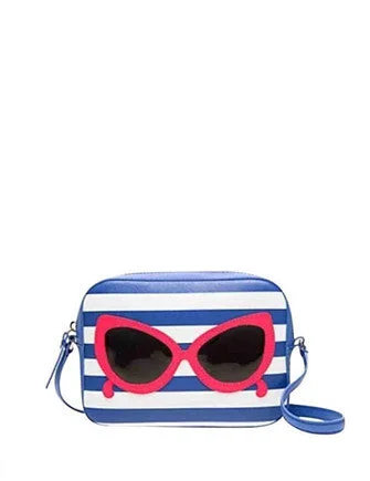 Trendy Street Style Kate Spade New York Make a Splash Mindy Stripes & Sunglasses Crossbody Premium Bags, Special Prices