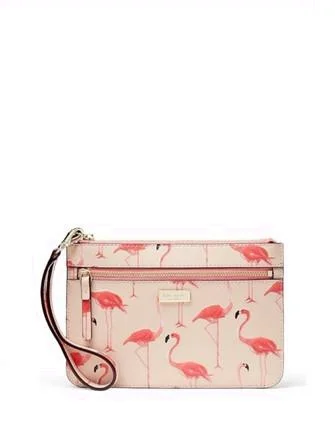 Kate Spade New York Shore Street Tinie Flamingo Wristlet Must-Have Bags, Big Discounts
