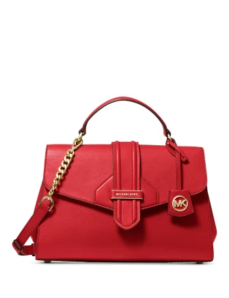 Michael Michael Kors Bleecker Leather Top Handle Satchel Carry Elegance For Less