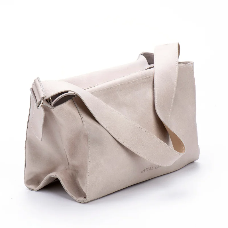 MIMI Large shoulder bag Cream Leather Statement Handbags At Unbeatable Discounts