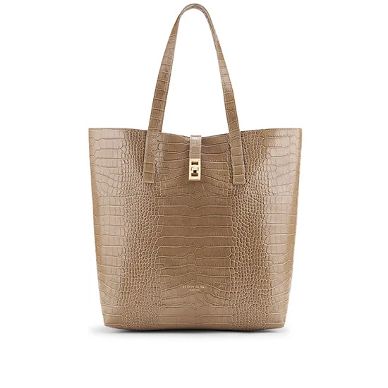 Nina Croco 12" - Light Beige Premium Handbags At Exclusive Prices