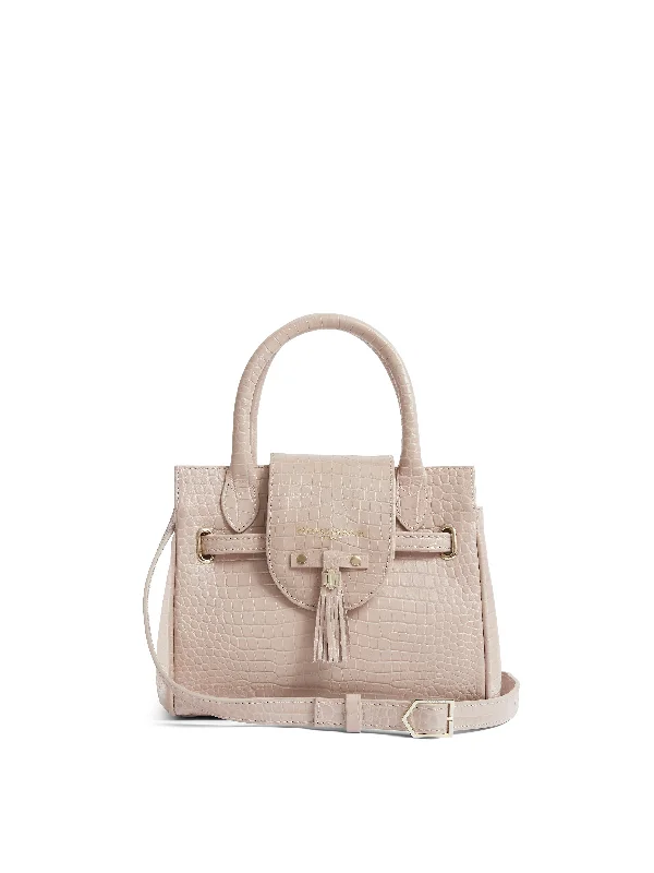 Mini Windsor Handbag - Blush Croc Classic Totes At Unbeatable Deals