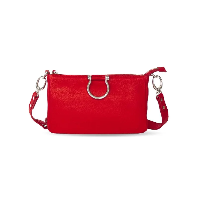 Silver Red Raw Leather