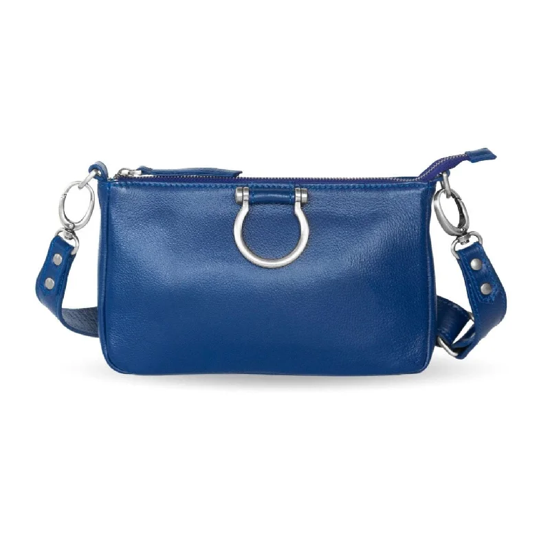 Silver Royal Blue Oil Leather