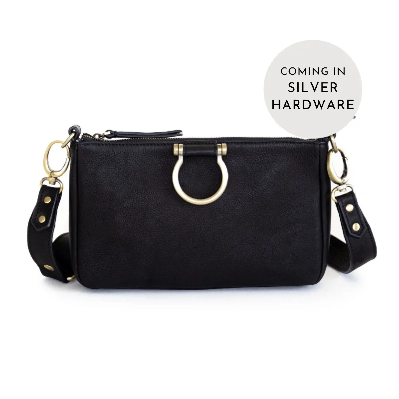 Silver Black Raw Leather
