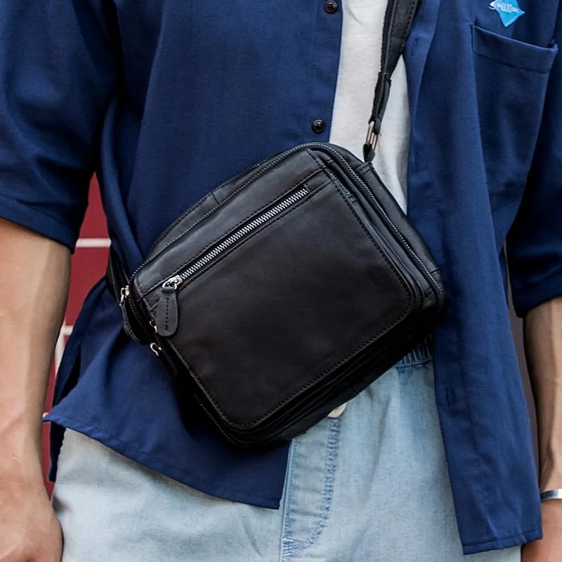 Black Cool Leather Mens Side Bag Postman Bag Small Black Messenger Bags Courier Bag for Men Elegant Bags, Limited Stock Available Black Cool Leather Mens Side Bag Postman Bag Small Black Messenger Bags Courier Bag for Men Elegant Bags, Limited Stock Available