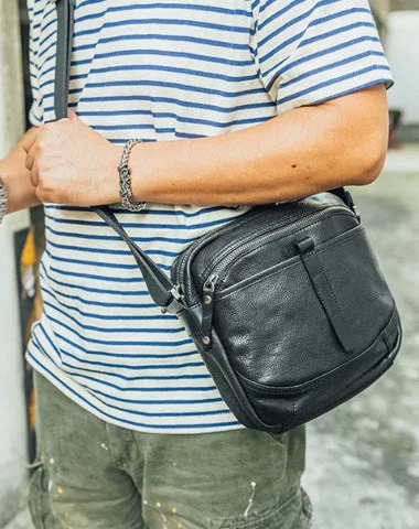 Cool Black Leather Men Small Square Side Bags Tan Fashion Messenger Bag Postman Bag For Men Designer Bags, Low Prices Cool Black Leather Men Small Square Side Bags Tan Fashion Messenger Bag Postman Bag For Men Designer Bags, Low Prices