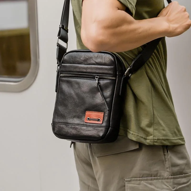 Black Small Leather Mens Vertical Side Bag Black Mini Postman Bag Messenger Bags Phone Bag for Men Statement Handbags At Unbeatable Discounts Black Small Leather Mens Vertical Side Bag Black Mini Postman Bag Messenger Bags Phone Bag for Men Statement Handbags At Unbeatable Discounts