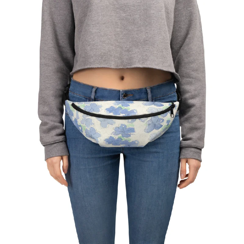 Blu&White Watercolor Floral Fanny Pack Don't Miss Out – Handbag Discounts
